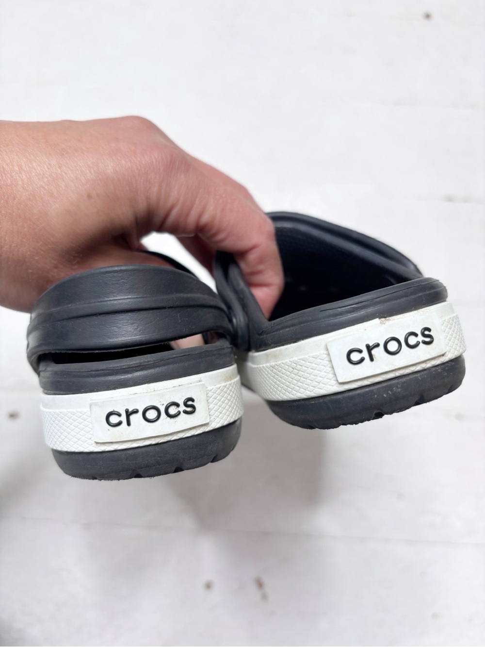 Crocs Crocband Navy White Clogs Waterproof Slip On Size 6-7 Toddler - Picture 4 of 10